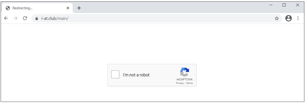 Landing page with CAPTCHA challenge