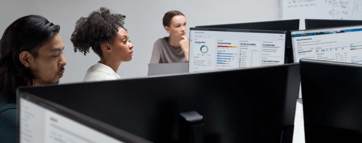 Security practitioners at work in a security operations center