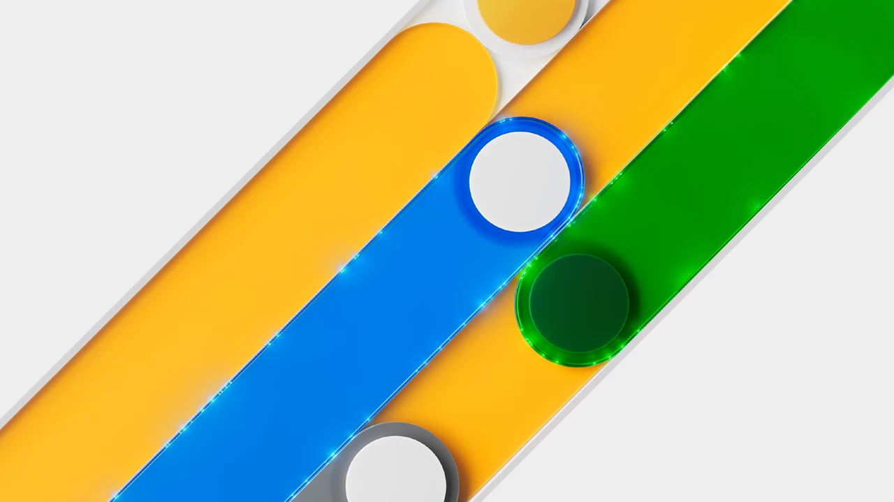 Graphic with yellow, blue, and green stripes to represent Microsoft Security Copilot