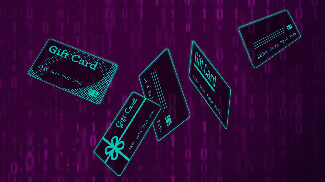 Graphic with illustrations of gift cards