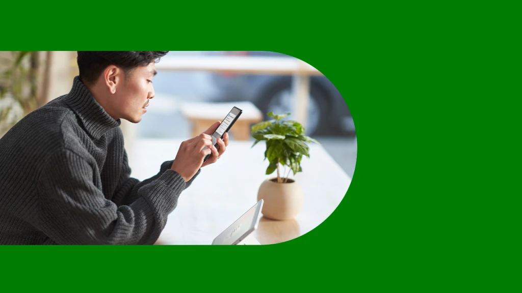Customer securely using multi-factor authentication on a mobile phone and a tablet while working remote from a caf