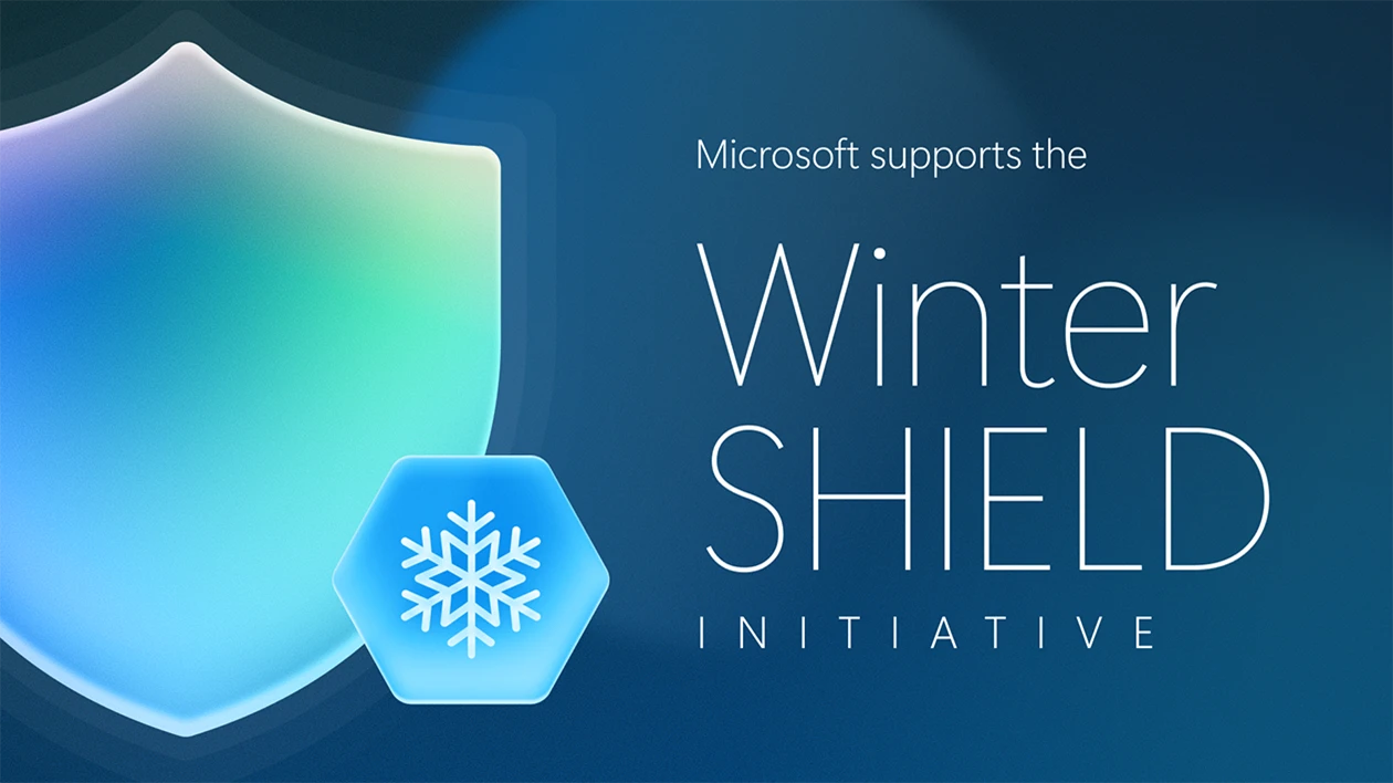 Graphic reading Microsoft supports the Winter Shield