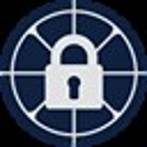 A lock symbol surrounded by a circular target.
