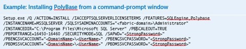 Installing PolyBase Installing PolyBase