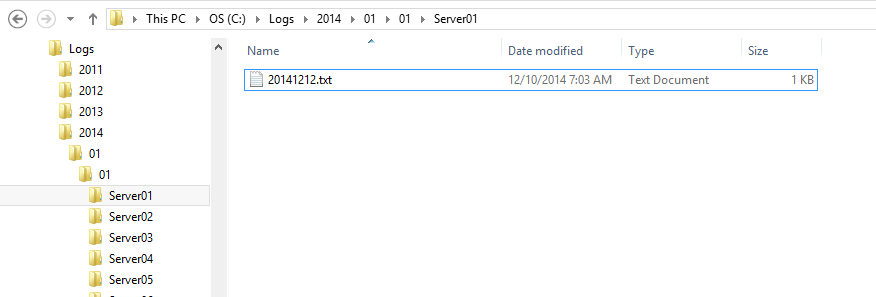 Web logs from an ecommerce site in a Hadoop path structure.