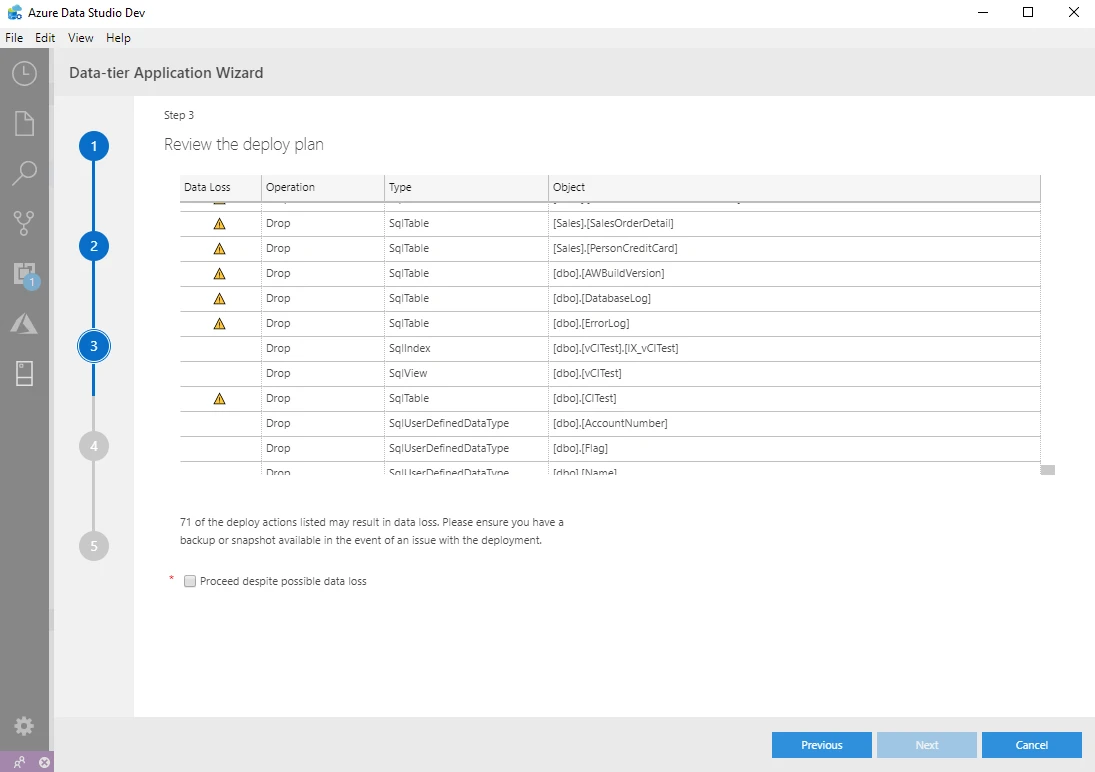 Data Tier Application Wizard SQL Server