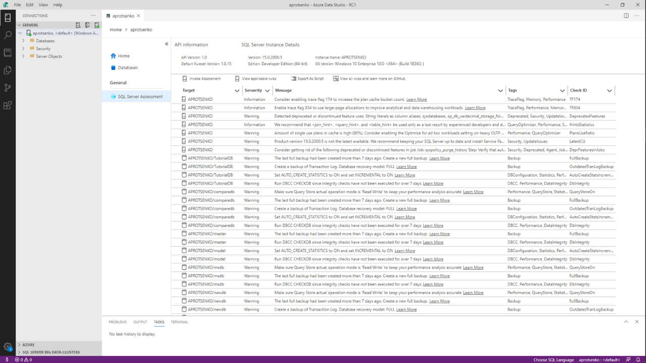 SQL Assessment API extension