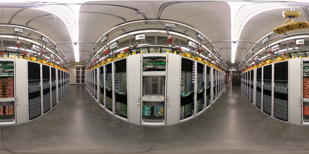 a close up of a server room