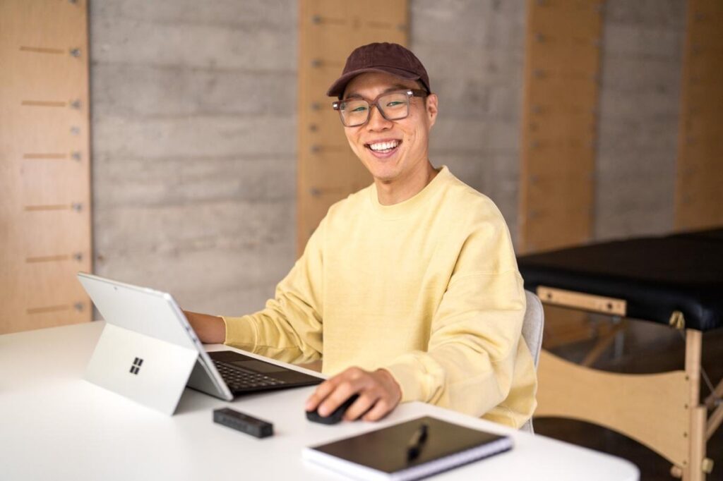 Investor working