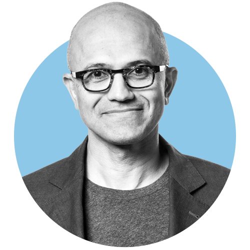 A photo of Nadella.