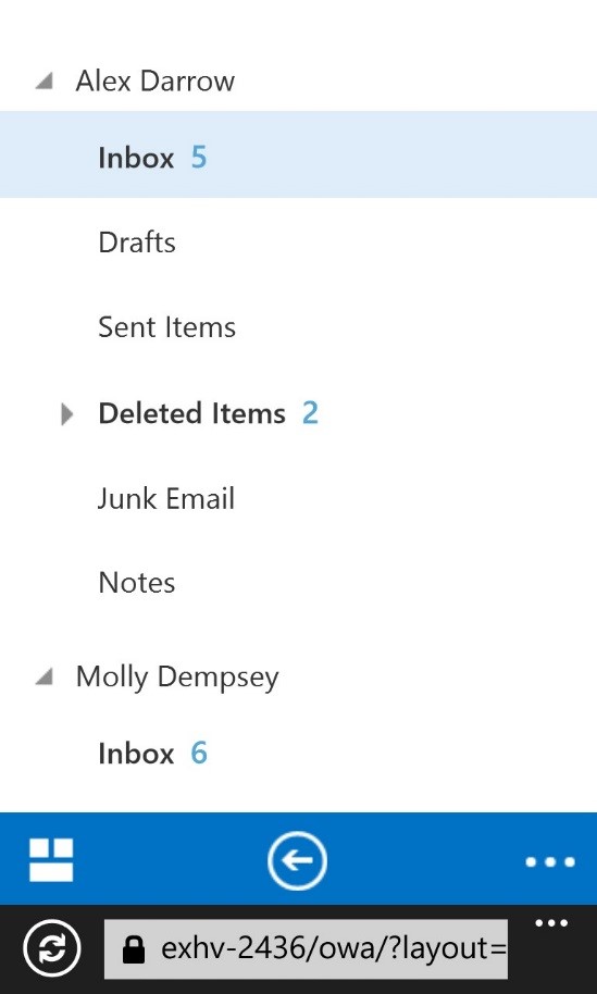 Using OWA on a mobile phone.